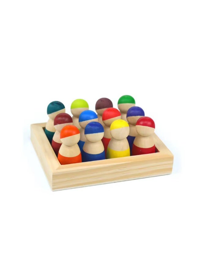 Pikkaboo Woody Buddy Classic Wooden Peg Dolls - Image 4